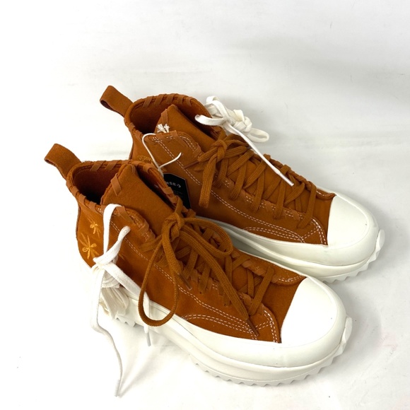 Converse Run Star High Platform Casual Sneakers For Women Suede Brown A04299C - Picture 3 of 9